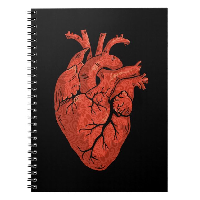 Anatomiskt hjärtkardiologi Art Anteckningsbok (Framsidan)