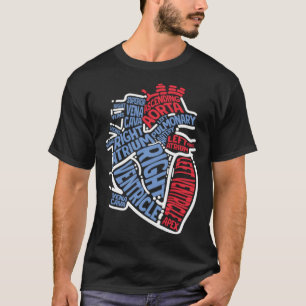 Anatomiskt hjärtmedicinska delar Kardiolog Surgeo T Shirt