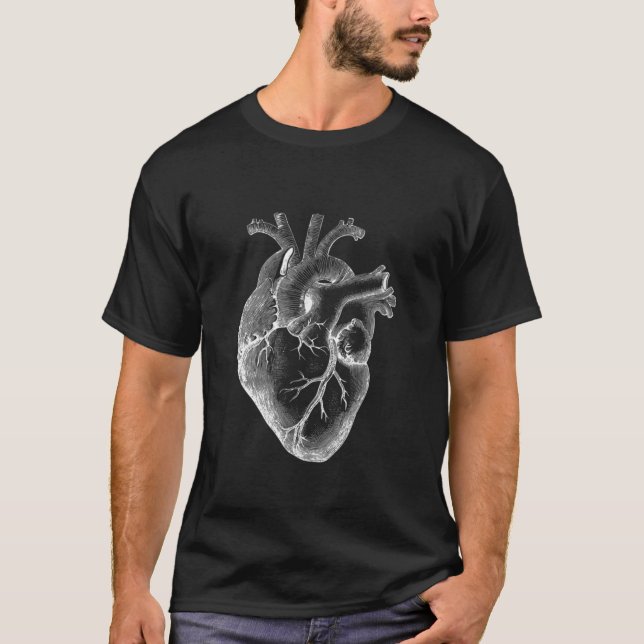 Anatomiskt hjärtslag, kardiolog Shirt, Hjärtat T Shirt (Framsida)