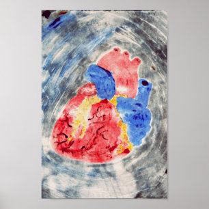 Anatomiskt hjärtsmonotyp poster