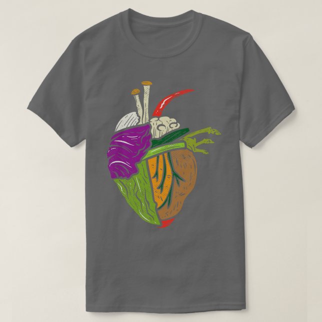 Anatomiskt korrekt hjärta från grönsaker t shirt (Design framsida)