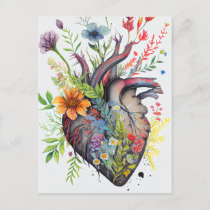 Anatomiskt kort för hjärt- och vattenfärger blommo