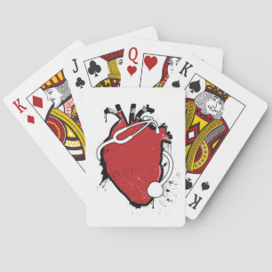anatomiskt stetoskop i hjärtat casinokort