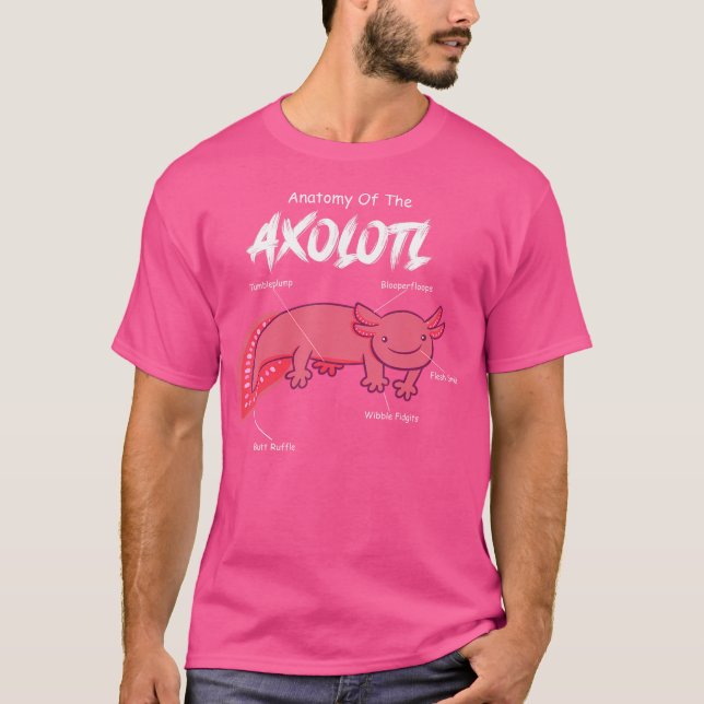 Anatomy Axolotl Mexican Salamander Lizard Walking T Shirt (Framsida)