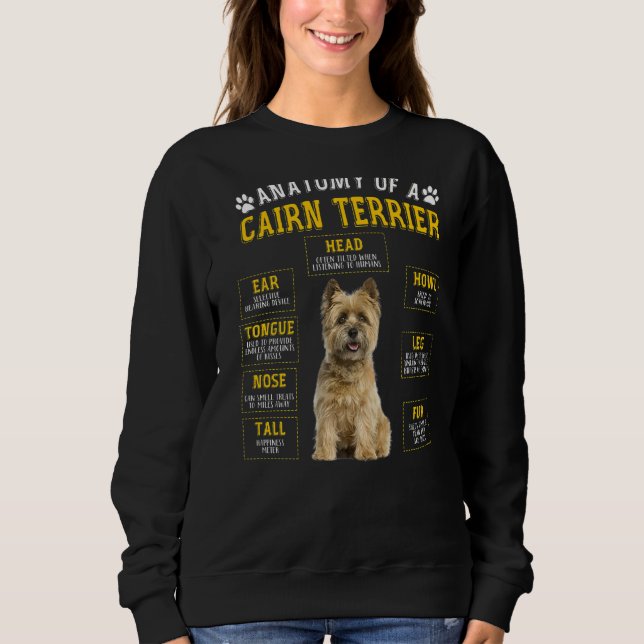 Anatomy Cairn Terrier för Women Manar T Shirt (Framsida)