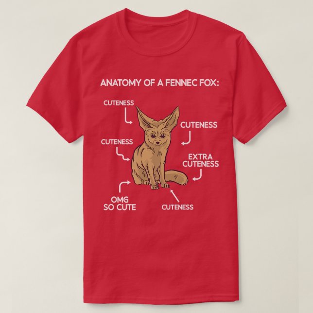 Anatomy Cute Fennec T Shirt (Design framsida)