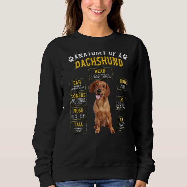 Anatomy Dachshund for Women Manar T Shirt (Framsida)