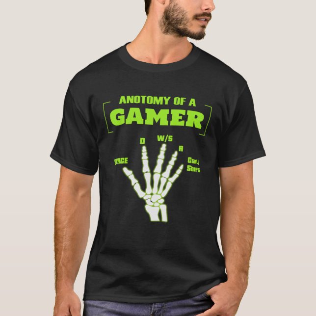 Anatomy Hand Gaming  For Boys  Mens Gamer T Shirt (Framsida)