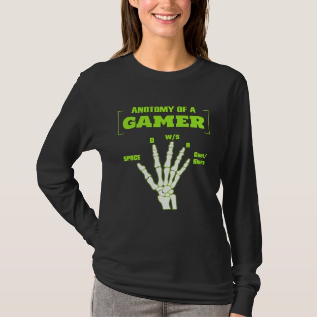Anatomy Hand Gaming  For Boys  Mens Gamer T Shirt (Framsida)