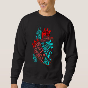 Anatomy Heart Aorta Doktor Nurse Kardiolog Card Lång Ärmad Tröja