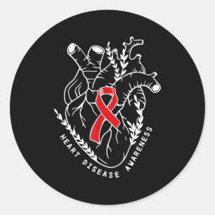 Anatomy Heart Band CHD Hjärtmedvetenhet M Runt Klistermärke