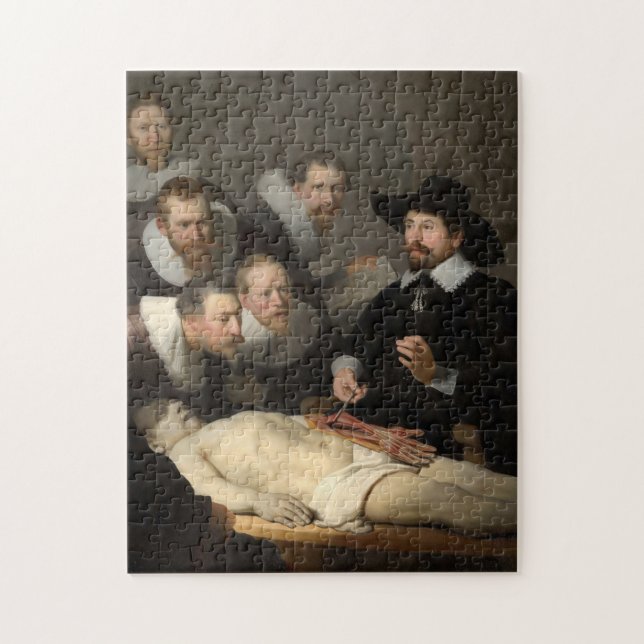 Anatomy Lesson Dr Nicolaes Tulp Rembrandt Pussel (Vertikal)
