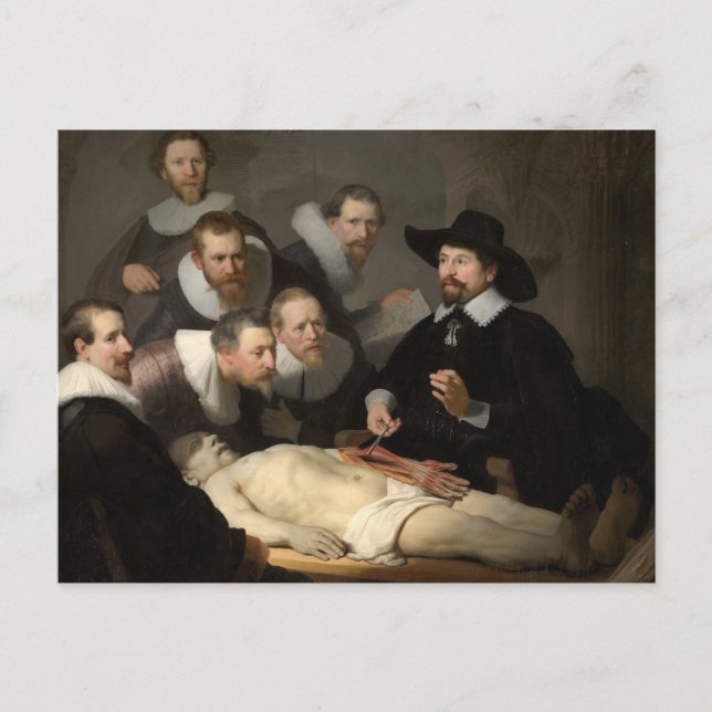 Anatomy Lesson Dr Nicolaes Tulp Rembrandt Vykort (Framsida)