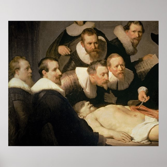 Anatomy Lesson of Dr Nicolaes Tulp, 1632 Poster (Framsidan)