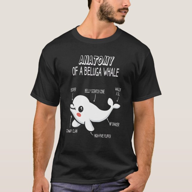 Anatomy Of A Beluga Whale Beluga White Whale narwh T Shirt (Framsida)