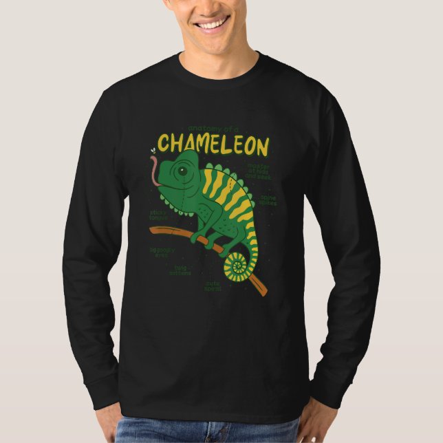 Anatomy of a Chameleon Lizard Retilien T Shirt (Framsida)