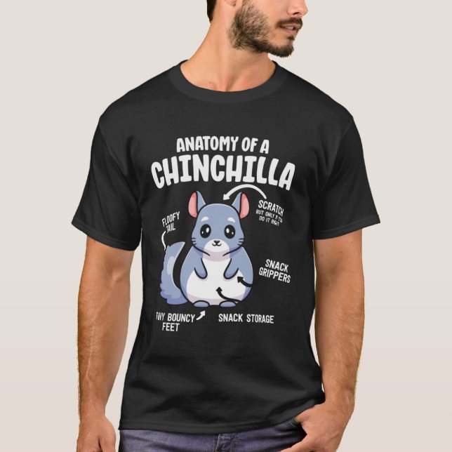 Anatomy Of A Chinchilla Animals  Educational Men W T Shirt (Framsida)