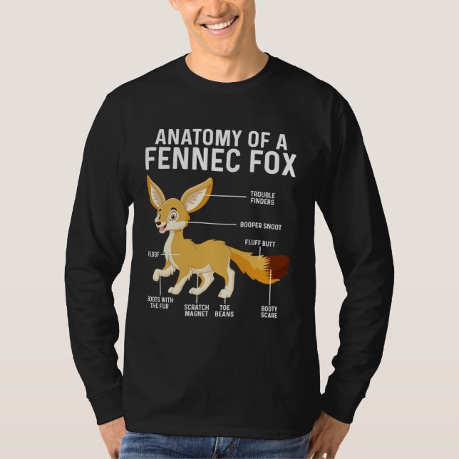 Anatomy Of A Fennec Fox  Fennec Foxes T Shirt (Framsida)