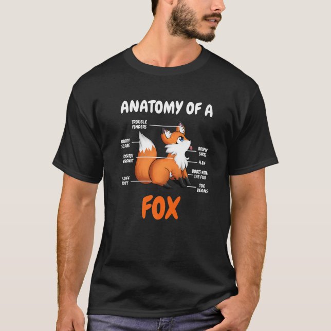 Anatomy Of a Fox  animal Sweet carnivore Fox T Shirt (Framsida)