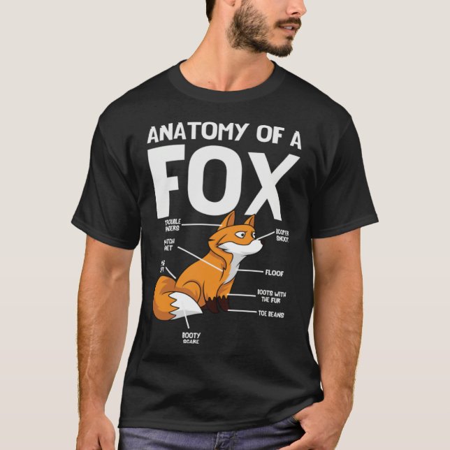 Anatomy Of A Fox Foxes Animal Wild Zoo Classic Cut T Shirt (Framsida)