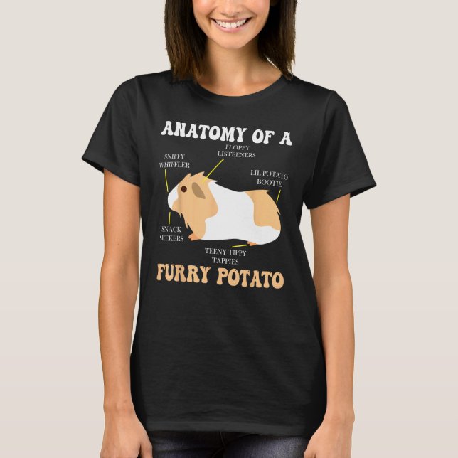 Anatomy Of A Furry Potato Guinea Pig  Clothing 1 T Shirt (Framsida)