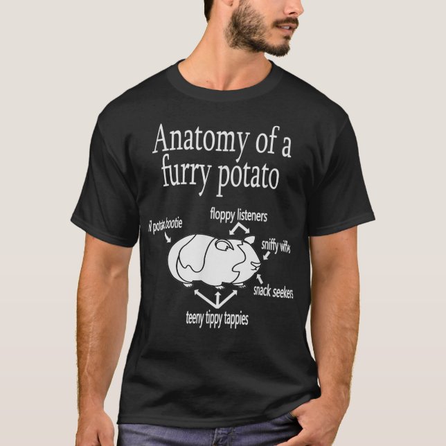 Anatomy of a furry potato  Guinea Pig  T Shirt (Framsida)