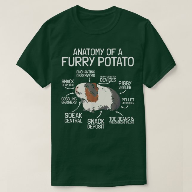 Anatomy Of A Furry Potato  Guinea Pig  T Shirt (Design framsida)