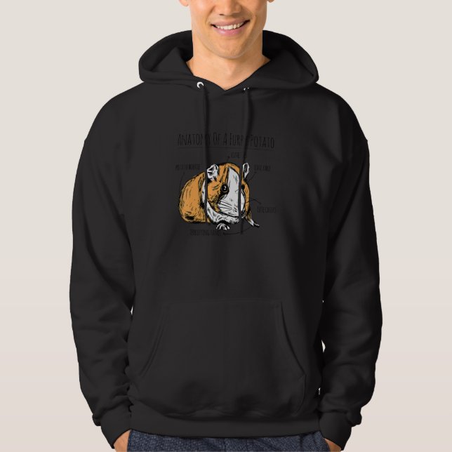 Anatomy Of A Furry Potatoe Graphic Owner Pet Cavy  Hoodie (Framsida)