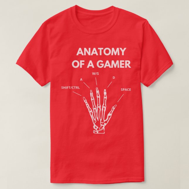 Anatomy of a Gamer Hand Skeleton  T Shirt (Design framsida)