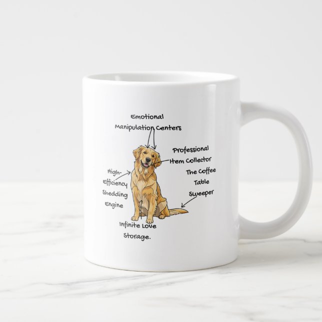 Anatomy of a Golden Retriever - Funny Dog Mom/Dad  Jumbo Mugg (Höger)