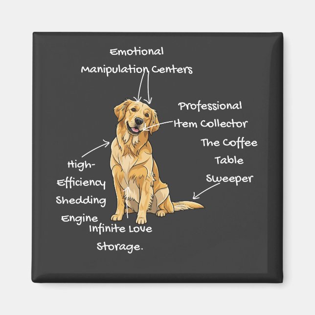 Anatomy of a Golden Retriever - Funny Dog Mom/Dad  Magnet (Framsidan)