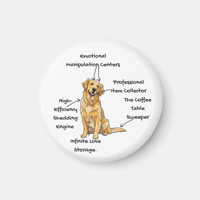 Anatomy of a Golden Retriever - Funny Dog Mom/Dad  Magnet (Framsidan)