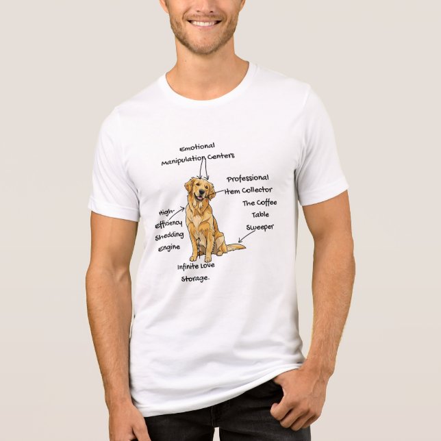 Anatomy of a Golden Retriever - Funny Dog Mom/Dad  T Shirt (Framsida)