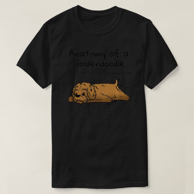 Anatomy Of A Goldendoodle Dog Premium  T Shirt (Design framsida)
