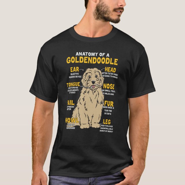Anatomy Of A Goldendoodle For Dog T Shirt (Framsida)