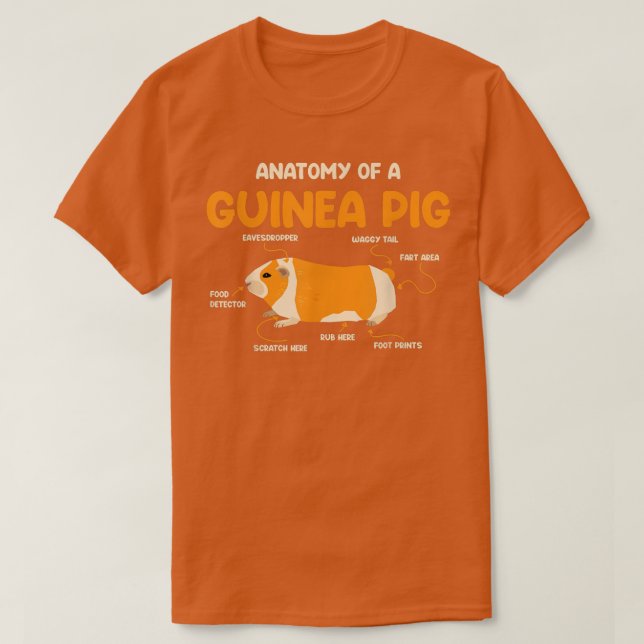 Anatomy of a Guinea Pig Funny Furry Potato Lover  T Shirt (Design framsida)