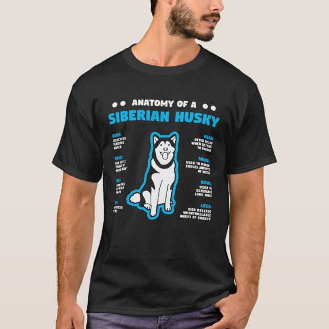 Anatomy of A Husky Siberian Dog Owner T Shirt (Framsida)