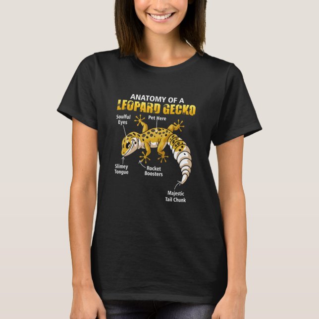 Anatomy Of A Leopard Gecko  Lizard Animal Reptile T Shirt (Framsida)