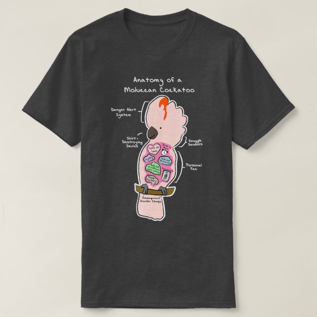 Anatomy of a Moluccan Cockatoo Funny Parrot Shirt T (Design framsida)