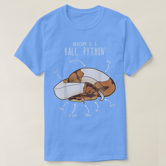 Anatomy of a Piebald Ball Python Snake Lover Gift  T Shirt (Design framsida)