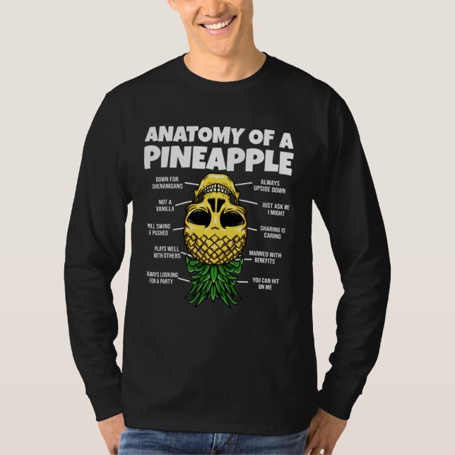 Anatomy Of A Pineapple Upside Down Pineapple Swing T Shirt (Framsida)