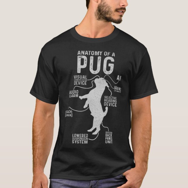 Anatomy Of A Pug  Pug  Mama Graphic T Shirt (Framsida)