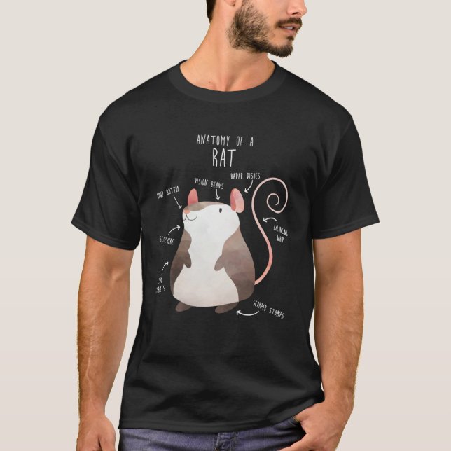 Anatomy of a Rat Cute  Fancy Pet Rodent T Shirt (Framsida)