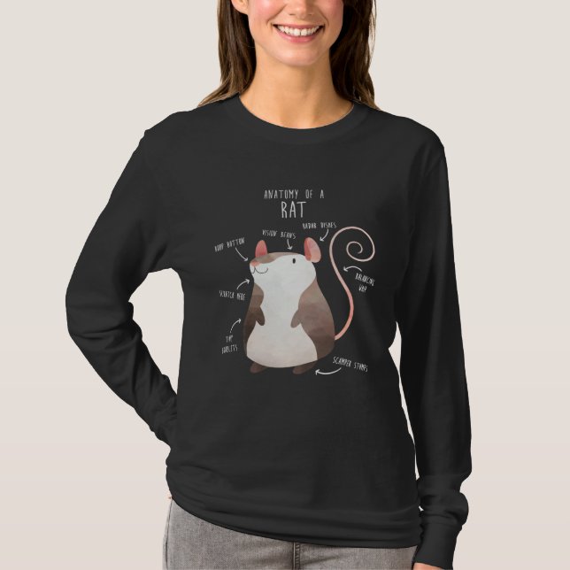 Anatomy of a Rat Cute  Fancy Pet Rodent T Shirt (Framsida)