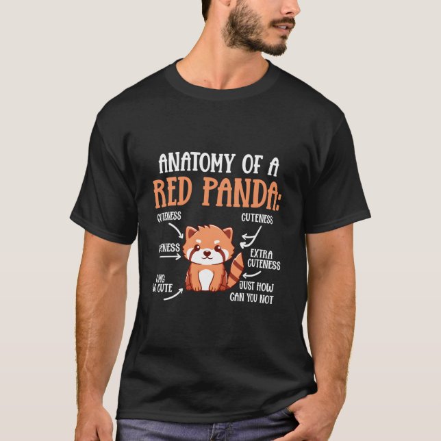 Anatomy Of A Red Panda Science Zoologist Panda T Shirt (Framsida)