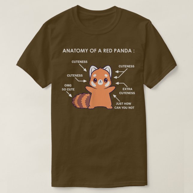 Anatomy of a Red Panda Science Zoologist Red Panda T Shirt (Design framsida)