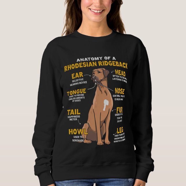 Anatomy Of A Rhodesian Ridgeback For Dog T Shirt (Framsida)