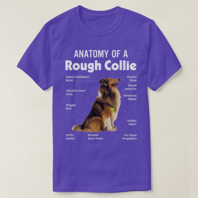 Anatomy Of A Rough Collie Funny Dog Puppy Gift  T Shirt (Design framsida)