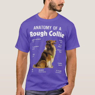 Anatomy Of A Rough Collie Funny Dog Puppy Gift  T Shirt