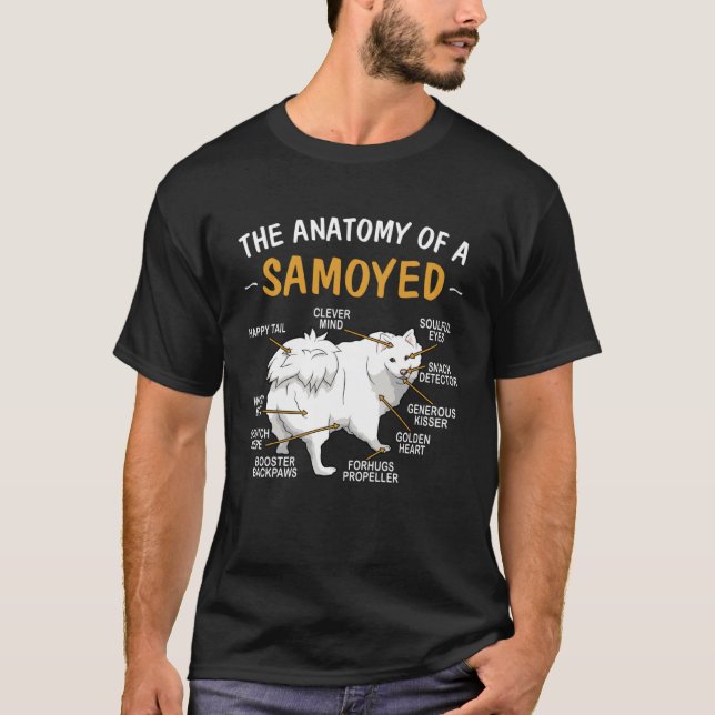 Anatomy Of A Samoyed For Dog T Shirt (Framsida)